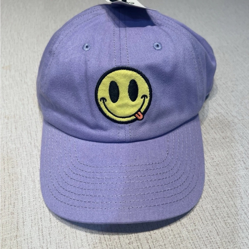 Lavender Smiley Face Dad Hat - Unbranded
